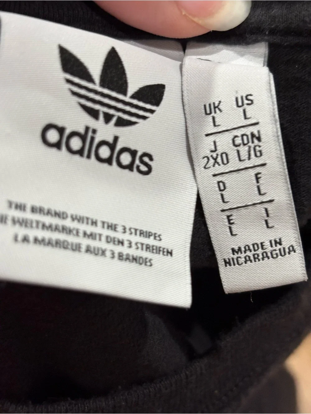adidas Black Tee with Red Trefoil Graphic